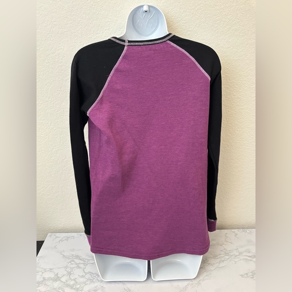 Watsons Womens Sweater L Purple Black Colorblock Long sleeve Pullover Top​​ - Picture 4 of 4